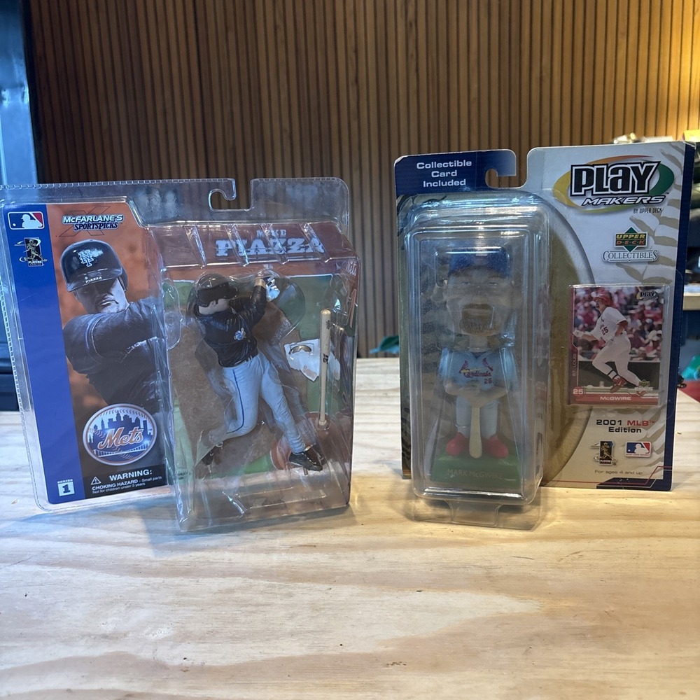 FACTORY SEALED McFarlane Series 1 Mike Piazza Mets + Upper Deck Mark McGwire Lot
